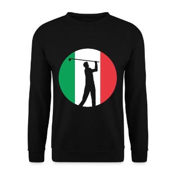 Italien Italia italienisch italienische Flagge - Unisex Pullover - Schwarz - Vorne - Alina (178cm) & Michal (187cm)