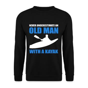 Kayaking Kayaking Father Grandpa Dad Grandfather - Unisex Sweatshirt - black - Front - Alina (178cm) & Michal (187cm)