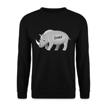 Nashorn, Chef, rhino, Boss, Ceo, lustiges Geschenk - Unisex Pullover - Schwarz - Vorne - Alina (178cm) & Michal (187cm)