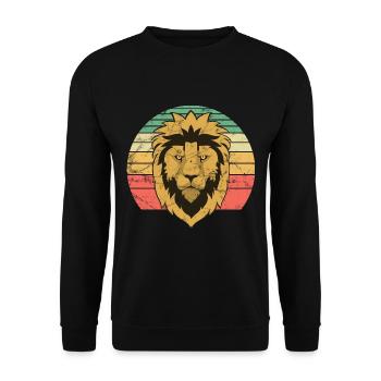 lion's head - Unisex Sweatshirt - black - Front - Alina (178cm) & Michal (187cm)