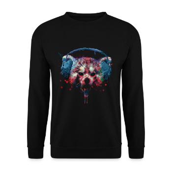 Creepy Halloween Red Panda avec un casque - Sweat-shirt Unisexe - noir - Devant - Alina (178cm) & Michal (187cm)