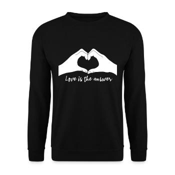 la langue des signes l'amour est la réponse la langue des signes - Sweat-shirt Unisexe - noir - Devant - Alina (178cm) & Michal (187cm)