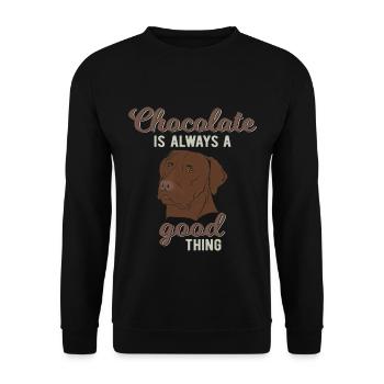 Chocolat Labrador Dog Dog énonciations cadeau - Sweat-shirt Unisexe - noir - Devant - Alina (178cm) & Michal (187cm)