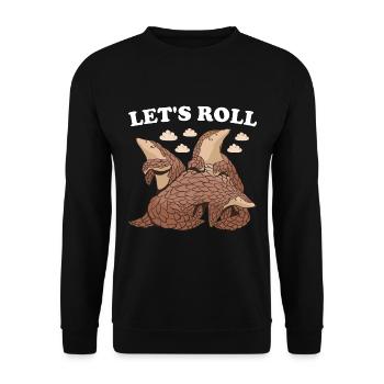 Roulons Pangolin - Sweat-shirt Unisexe - noir - Devant - Alina (178cm) & Michal (187cm)