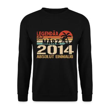 Legendary since March 2014 - absolutely unique - Unisex Sweatshirt - black - Front - Alina (178cm) & Michal (187cm)