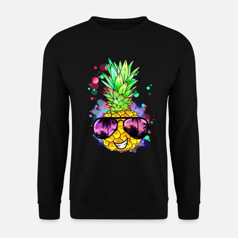 Pineapple with cool sunglasses - Unisex Sweatshirt - black