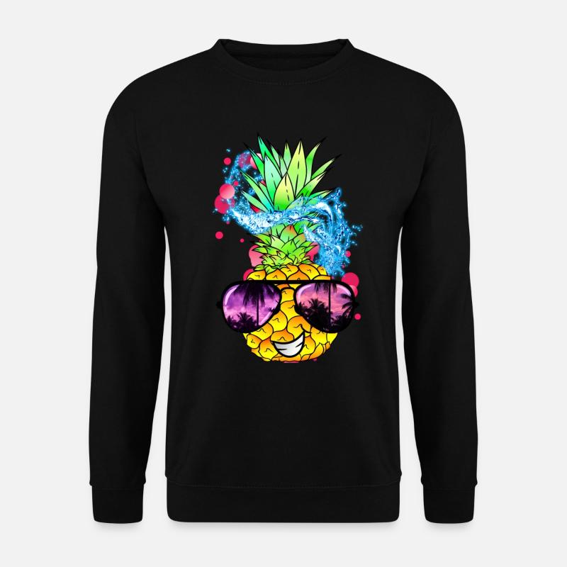 fruit d’ananas acidulé avec visage - Sweat-shirt Unisexe - noir
