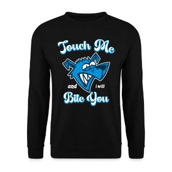 Touchez-moi et je vous mordrai drôles d’animaux graphique - Sweat-shirt Unisexe - noir - Devant - Alina (178cm) & Michal (187cm)