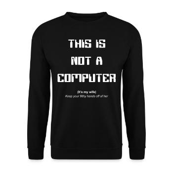 T-shirt drôle d’ordinateur - Sweat-shirt Unisexe - noir - Devant - Alina (178cm) & Michal (187cm)