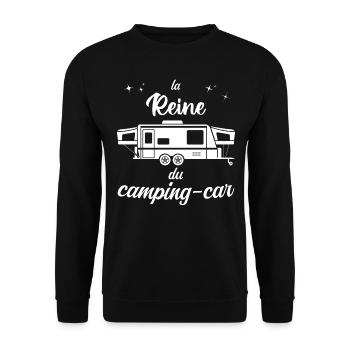 Idée Cadeau D'anniversaire Femme Camping Car - Sweat-shirt Unisexe - noir - Devant - Alina (178cm) & Michal (187cm)