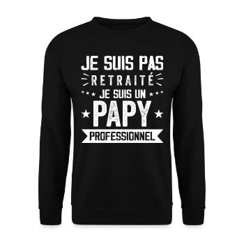 Nicht Retreat Opa Professional Opa Geschenk - Unisex Pullover - Schwarz - Vorne - Alina (178cm) & Michal (187cm)