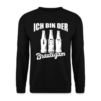 JGA Ich Bin Der Bräutigam Junggesellenabschied - Unisex Pullover - Schwarz - Vorne - Alina (178cm) & Michal (187cm)
