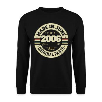 Juni 2006 Geburtstagsgeschenk Juni 2006 Juni 2006 - Unisex Pullover - Schwarz - Vorne - Alina (178cm) & Michal (187cm)