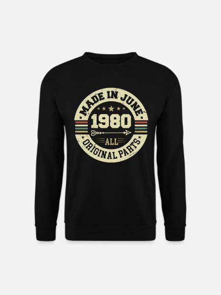 Juni 1980 Geburtstagsgeschenk Juni 1980 Juni 1980 - Unisex Pullover - Schwarz