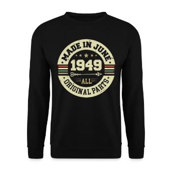 June 1949 Birthday Present June 1949 June 1949 - Unisex Sweatshirt - black - Front - Alina (178cm) & Michal (187cm)