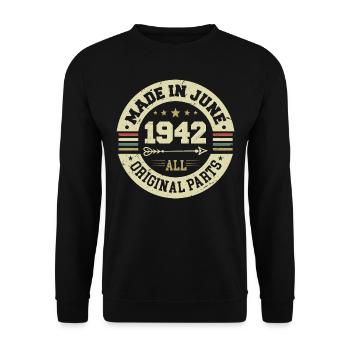 Juin 1942 Cadeau d’anniversaire Juin 1942 Juin 1942 - Sweat-shirt Unisexe - noir - Devant - Alina (178cm) & Michal (187cm)