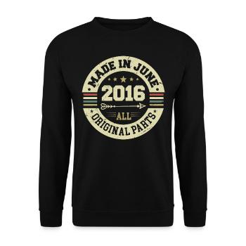 June 2016 Birthday Present June 2016 June 2016 - Unisex Sweatshirt - black - Front - Alina (178cm) & Michal (187cm)