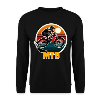 MTB Bike - Unisex Sweatshirt - black - Front - Alina (178cm) & Michal (187cm)