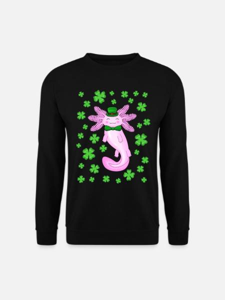 St patricks axolotl pink - Unisex Sweatshirt - black