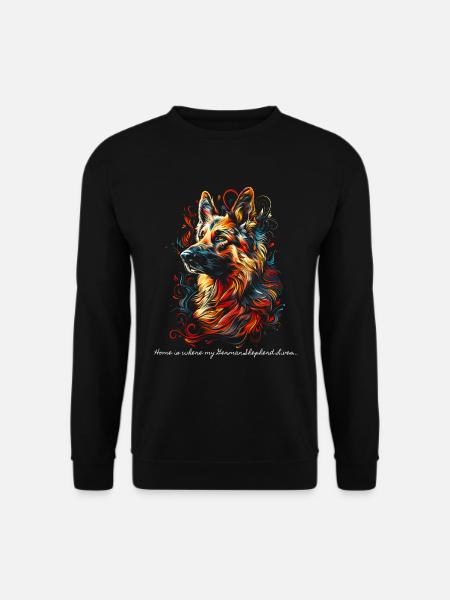 Home is where my German Shepherd lives... - Unisex Sweatshirt - black