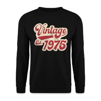 Vintage Est 1975 - Sweat-shirt Unisexe - noir - Devant - Alina (178cm) & Michal (187cm)