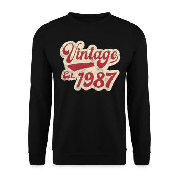 Vintage Est 1987 - Unisex Sweatshirt - black - Front - Alina (178cm) & Michal (187cm)