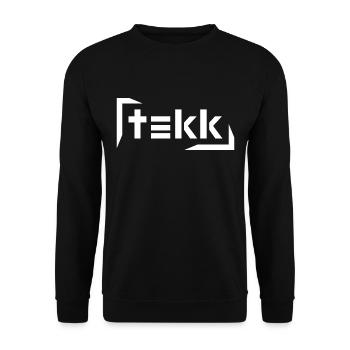 Hardtekk - Tekk - Techno - Tekk lettering - Unisex Sweatshirt - black - Front - Alina (178cm) & Michal (187cm)