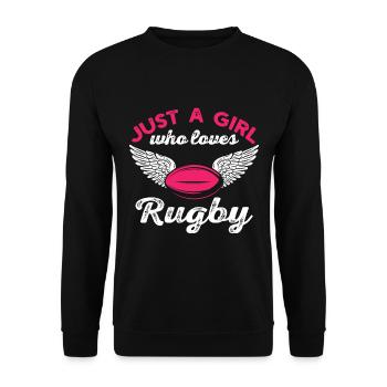 Just A Girl Who Loves Rugby - Sweat-shirt Unisexe - noir - Devant - Alina (178cm) & Michal (187cm)