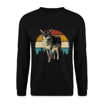 Coyote Coyote Animal Animal Sauvage - Sweat-shirt Unisexe - noir - Devant - Alina (178cm) & Michal (187cm)