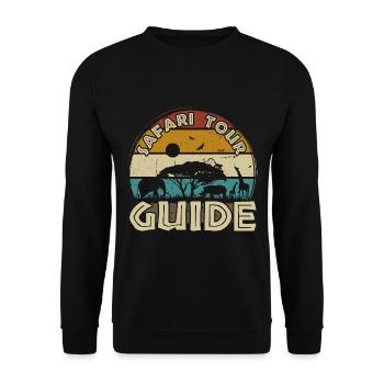 Safari Tour Guide Costume Africa Zoo Tour Tour - Sweat-shirt Unisexe - noir - Devant - Alina (178cm) & Michal (187cm)