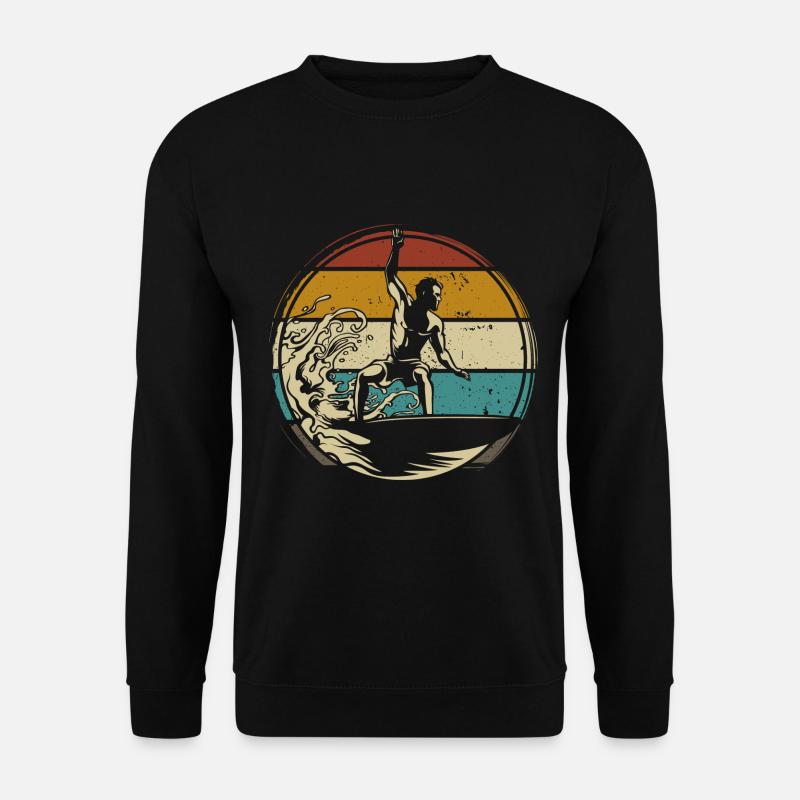 Surfer Wellenreiter retro - Unisex Pullover - Schwarz