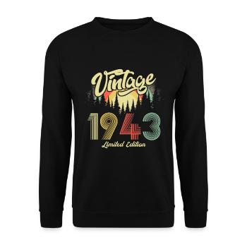1943 Birthday born in 1943 Retro Vintage - Unisex Sweatshirt - black - Front - Alina (178cm) & Michal (187cm)