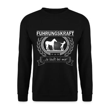Führungskraft Westernreiten Pferd Reiterin QH - Unisex Pullover - Schwarz - Vorne - Alina (178cm) & Michal (187cm)