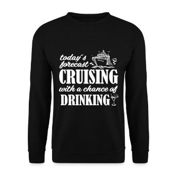 Cruising with a chance of Drinking Cruise - Unisex Sweatshirt - black - Front - Alina (178cm) & Michal (187cm)
