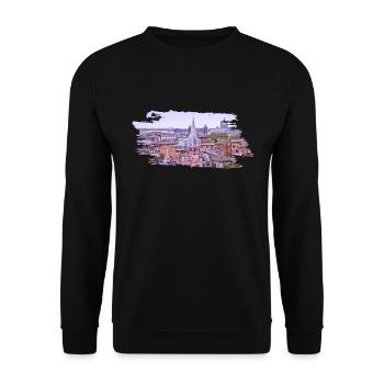 Roma Rome Rom - Unisex Pullover - Schwarz - Vorne - Alina (178cm) & Michal (187cm)