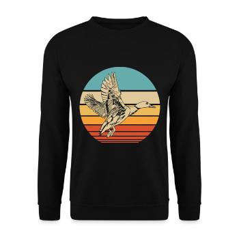 Duck retro vintage - Unisex Sweatshirt - black - Front - Alina (178cm) & Michal (187cm)