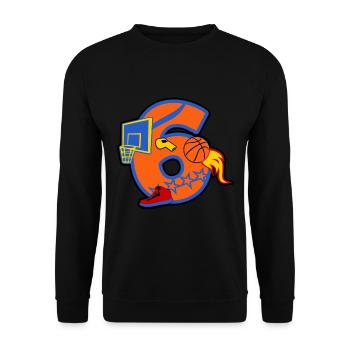 Basketball 6. Geburtstagsparty Nummer 6 - 6 Jahre - Unisex Pullover - Schwarz - Vorne - Alina (178cm) & Michal (187cm)