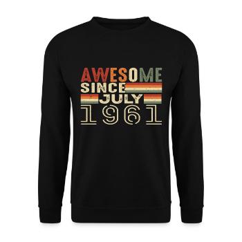 Juli 1961 Geburtstagsgeschenk Juli 1961 Jahrgang - Unisex Pullover - Schwarz - Vorne - Alina (178cm) & Michal (187cm)