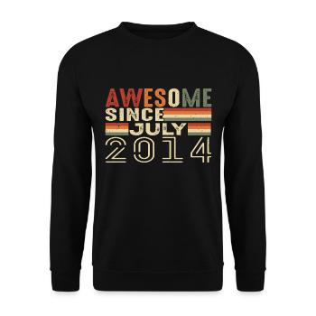 Juli 2014 Geburtstagsgeschenk Juli 2014 Jahrgang - Unisex Pullover - Schwarz - Vorne - Alina (178cm) & Michal (187cm)