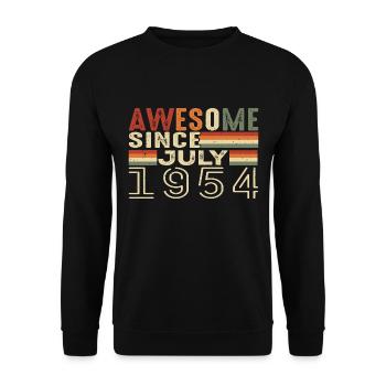 Juli 1954 Geburtstagsgeschenk Juli 1954 Jahrgang - Unisex Pullover - Schwarz - Vorne - Alina (178cm) & Michal (187cm)
