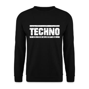 Techno - Rave - Geschenk - Techno merch - Unisex Pullover - Schwarz - Vorne - Alina (178cm) & Michal (187cm)