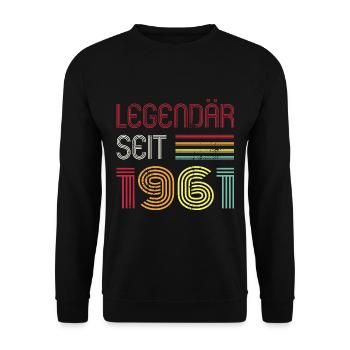 Legendär Seit 1961 Jahr Retro 61er Jahrgang - Unisex Pullover - Schwarz - Vorne - Alina (178cm) & Michal (187cm)
