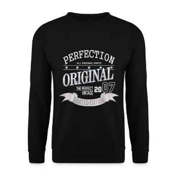 Anniversaire Vintage Vintage 2007 Original Rétro - Sweat-shirt Unisexe - noir - Devant - Alina (178cm) & Michal (187cm)