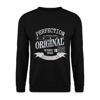 Anniversaire Vintage Vintage 1992 Original Rétro - Sweat-shirt Unisexe - noir - Devant - Alina (178cm) & Michal (187cm)