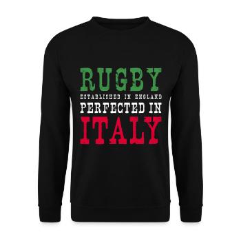 Rugby Perfected In Italy Rugby - Unisex Pullover - Schwarz - Vorne - Alina (178cm) & Michal (187cm)