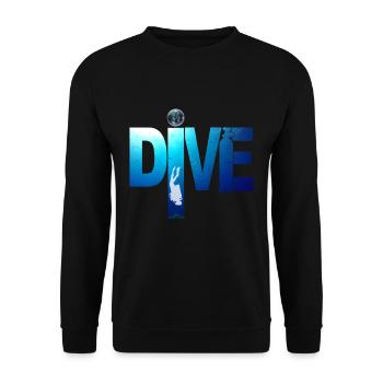 Organic scuba diving Ocean bottom: DIVE - Unisex Sweatshirt - black - Front - Alina (178cm) & Michal (187cm)