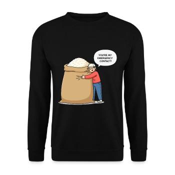 Vous êtes mon contact d’urgence ! - Sweat-shirt Unisexe - noir - Devant - Alina (178cm) & Michal (187cm)