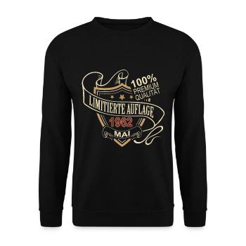 Birthday Anniversary Limited Edition May 1962 - Unisex Sweatshirt - black - Front - Alina (178cm) & Michal (187cm)