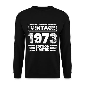 Vintage Limited Edition 50 Years Born in 1973 - Unisex Sweatshirt - black - Front - Alina (178cm) & Michal (187cm)