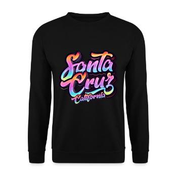 Santa Cruz Californie vintage rétro surfing ville - Sweat-shirt Unisexe - noir - Devant - Alina (178cm) & Michal (187cm)